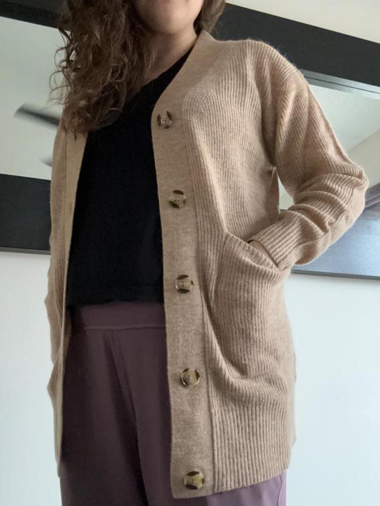 Customer image of Baby Alpaca-Wool Oversized Cardigan 