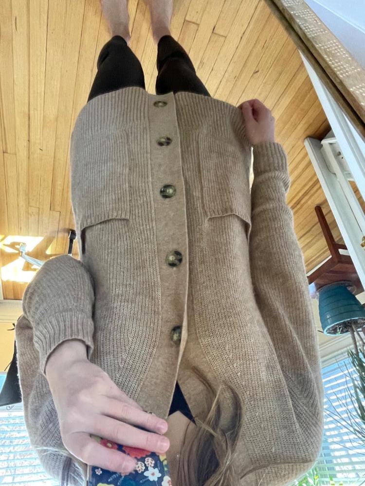 Customer image of Baby Alpaca-Wool Oversized Cardigan 