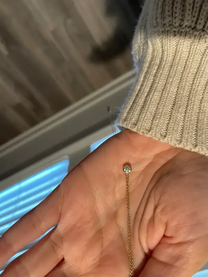 14K Gold Petite Baguette Diamond Necklace