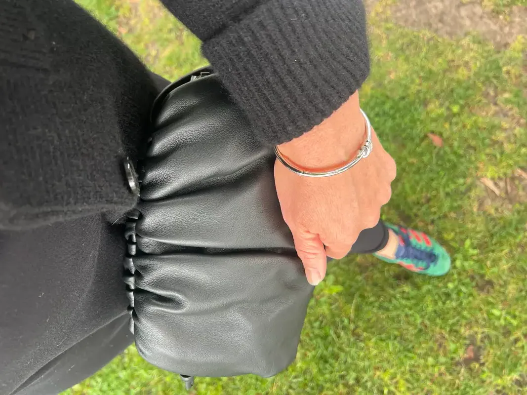 Customer image of Italian Leather Pouch Crossbody Clutch