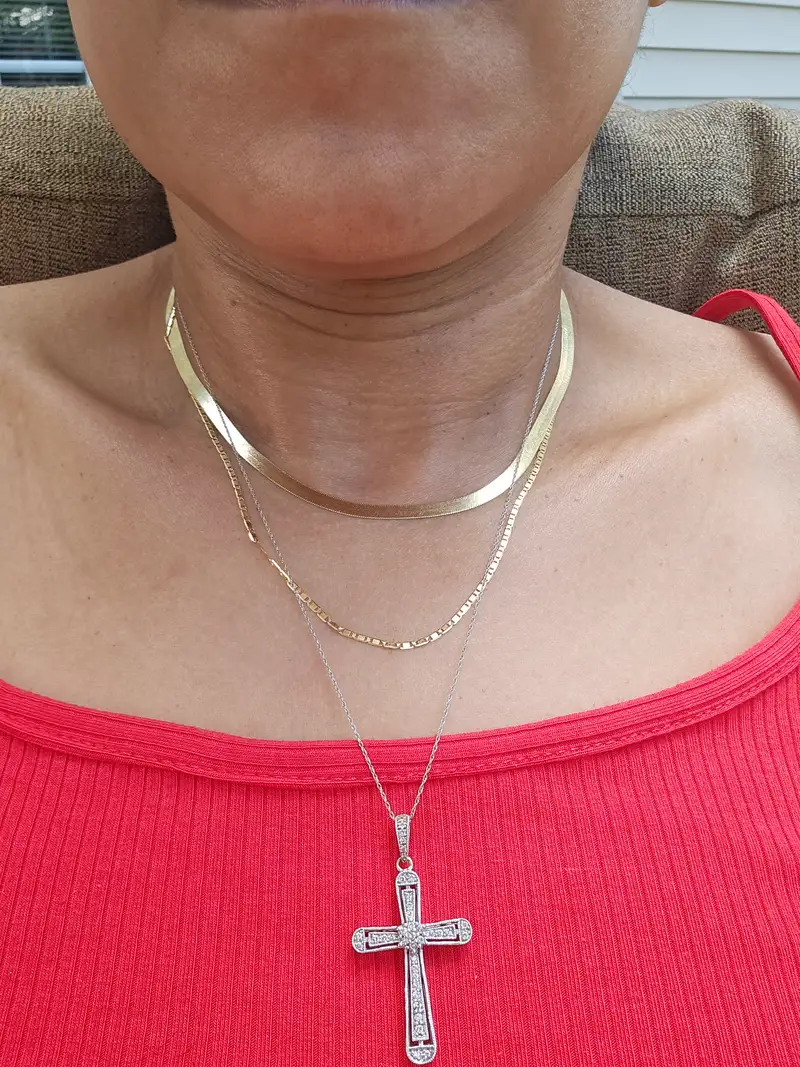 Silver Bold Herringbone Chain Necklace