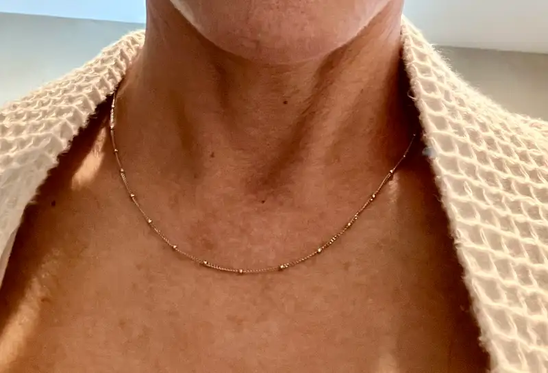 14k Gold Station Bead Choker