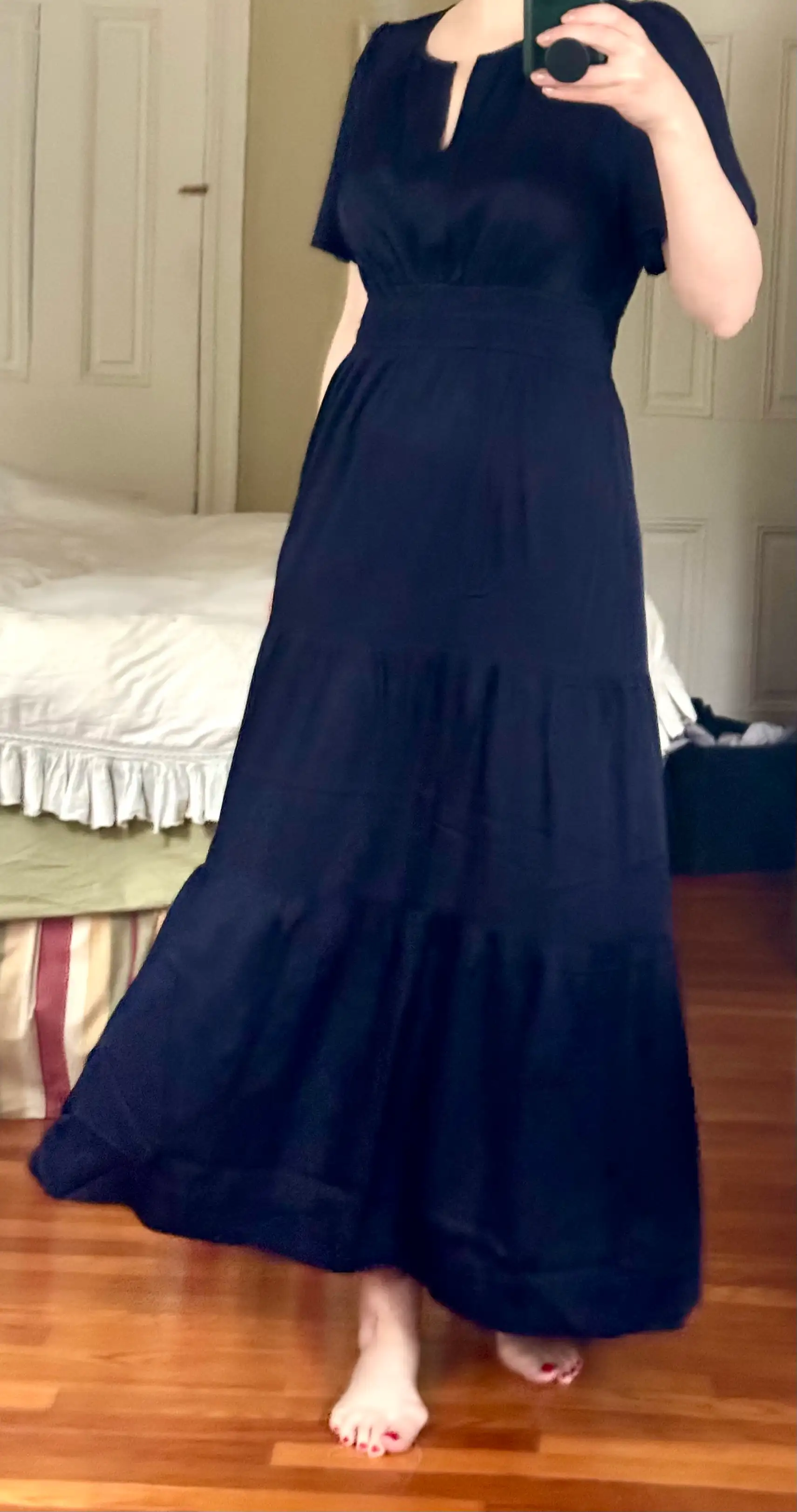 Washable Stretch Silk Tiered Maxi Dress in Black Washable Stretch Silk Tiered Maxi Dress in Black