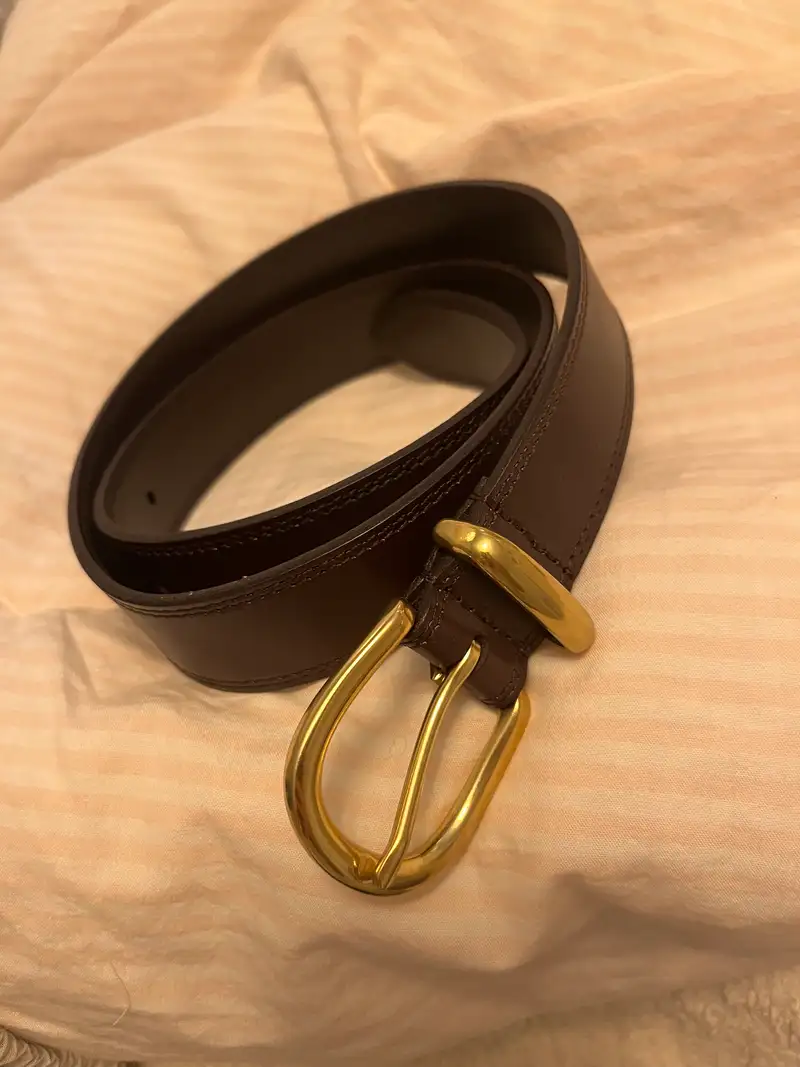 Allegra European Leather Belt in Black | Quince Canada display picture 1