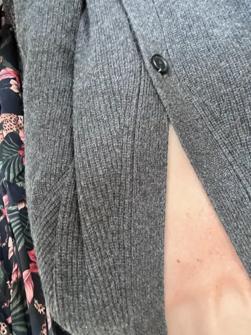 Customer image of Mongolian Spring Cashmere Oversized Boyfriend Cardigan Sweater