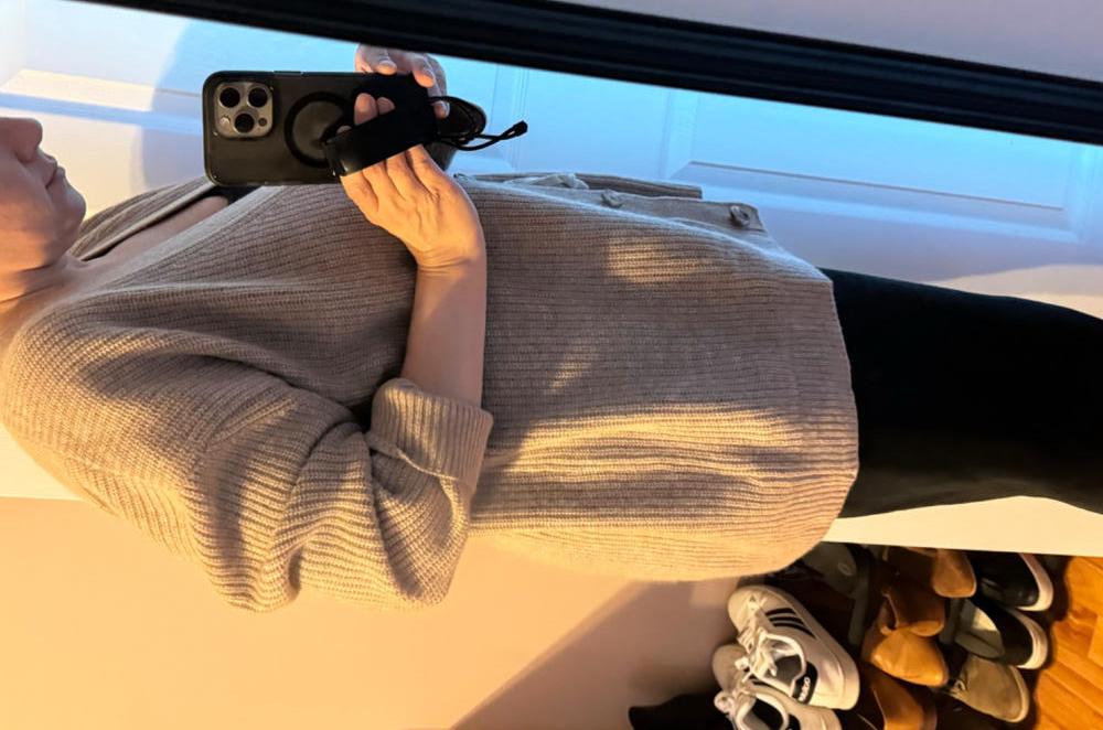 Customer image of Mongolian Spring Cashmere Oversized Boyfriend Cardigan Sweater
