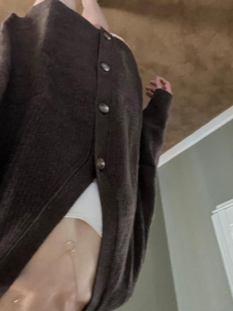 Customer image of Mongolian Spring Cashmere Oversized Boyfriend Cardigan Sweater