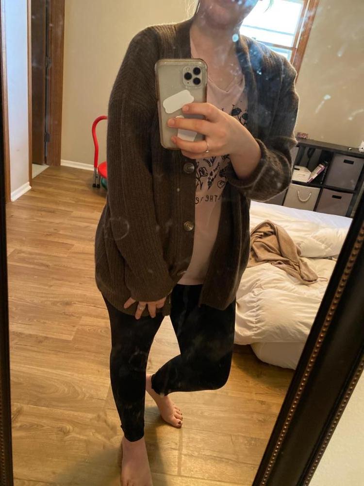 Customer image of Mongolian Spring Cashmere Oversized Boyfriend Cardigan Sweater