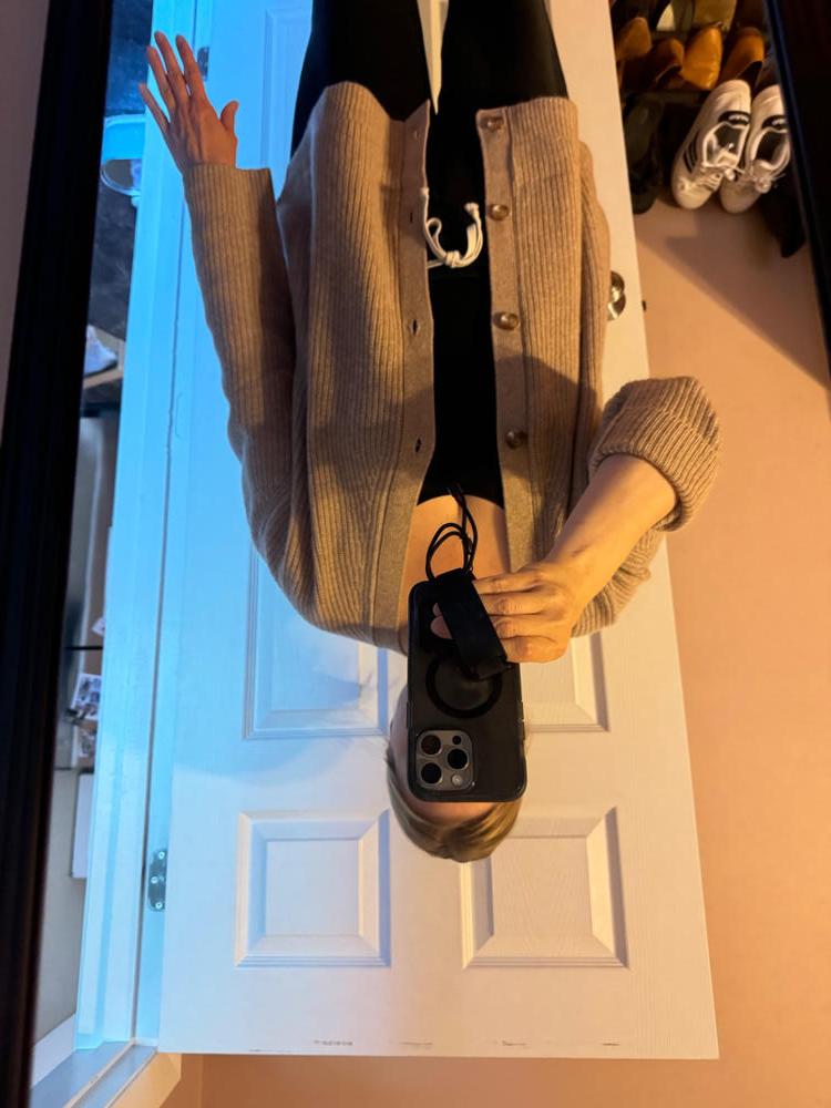 Customer image of Mongolian Spring Cashmere Oversized Boyfriend Cardigan Sweater