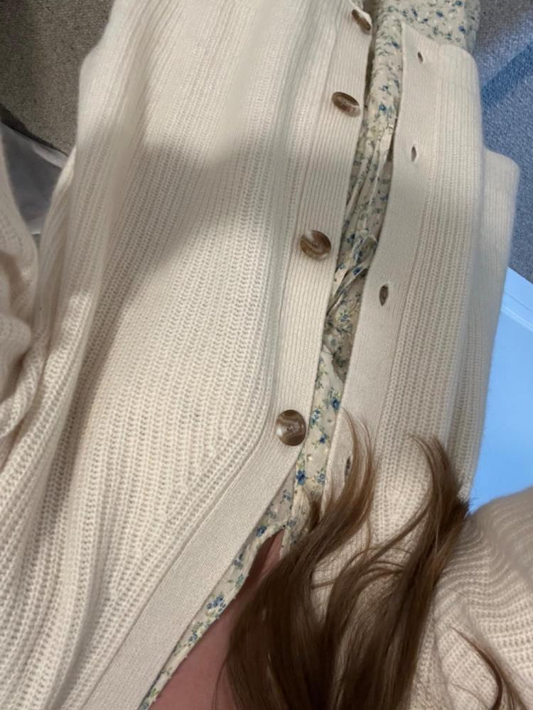 Customer image of Mongolian Spring Cashmere Oversized Boyfriend Cardigan Sweater