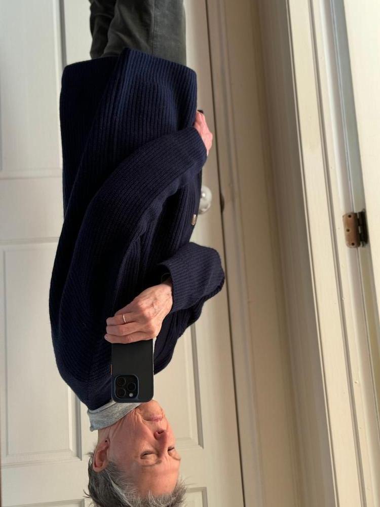 Customer image of Mongolian Spring Cashmere Oversized Boyfriend Cardigan Sweater