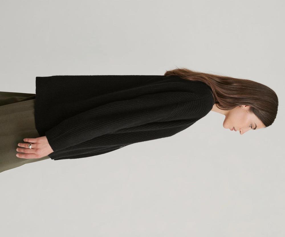 Customer image of Mongolian Spring Cashmere Oversized Boyfriend Cardigan Sweater