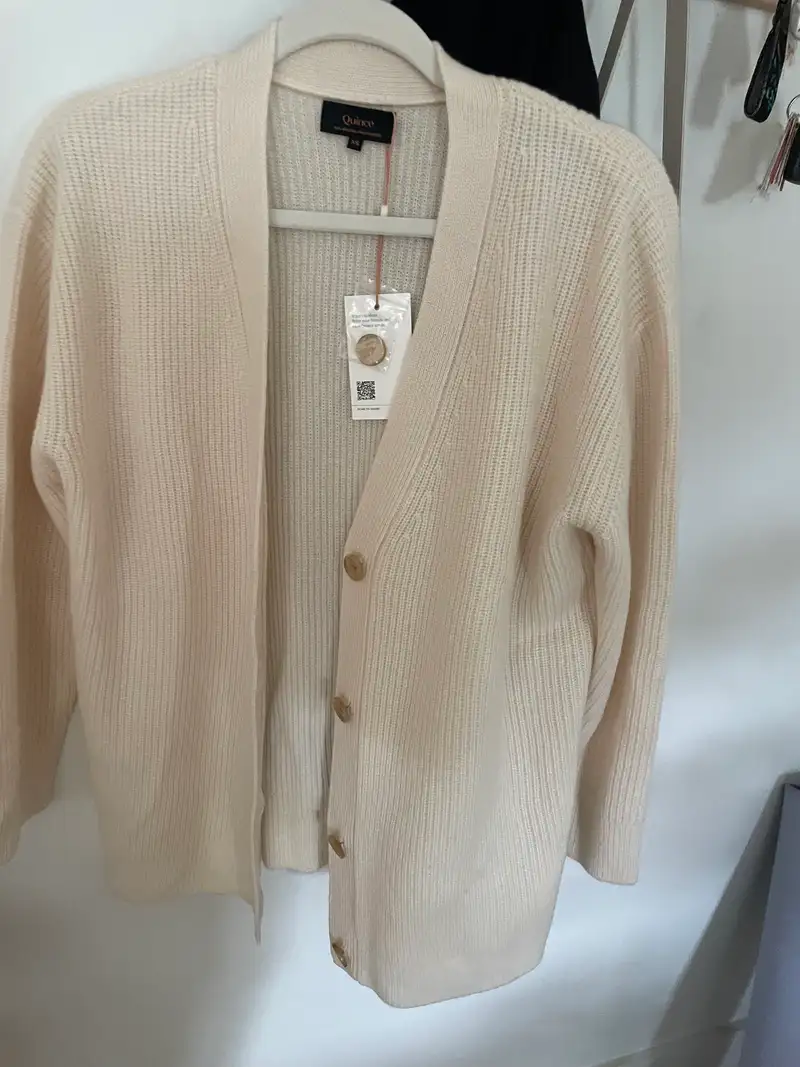 Customer image of Mongolian Spring Cashmere Oversized Boyfriend Cardigan Sweater