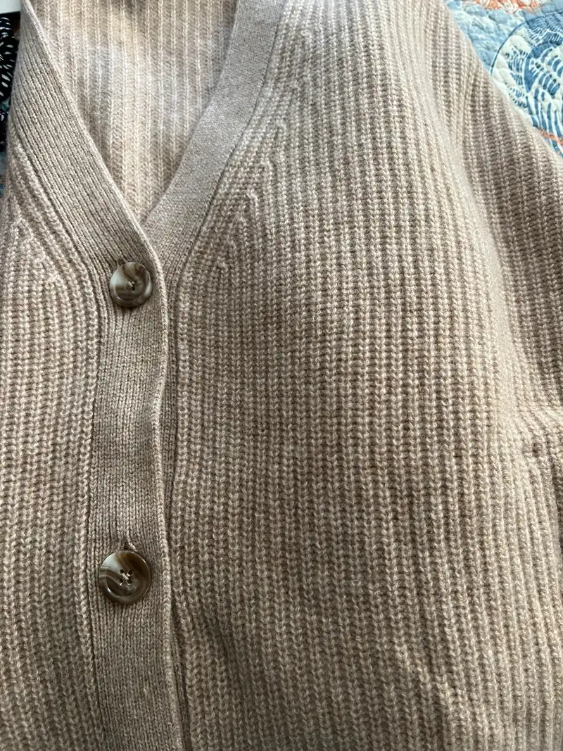 Customer image of Mongolian Spring Cashmere Oversized Boyfriend Cardigan Sweater