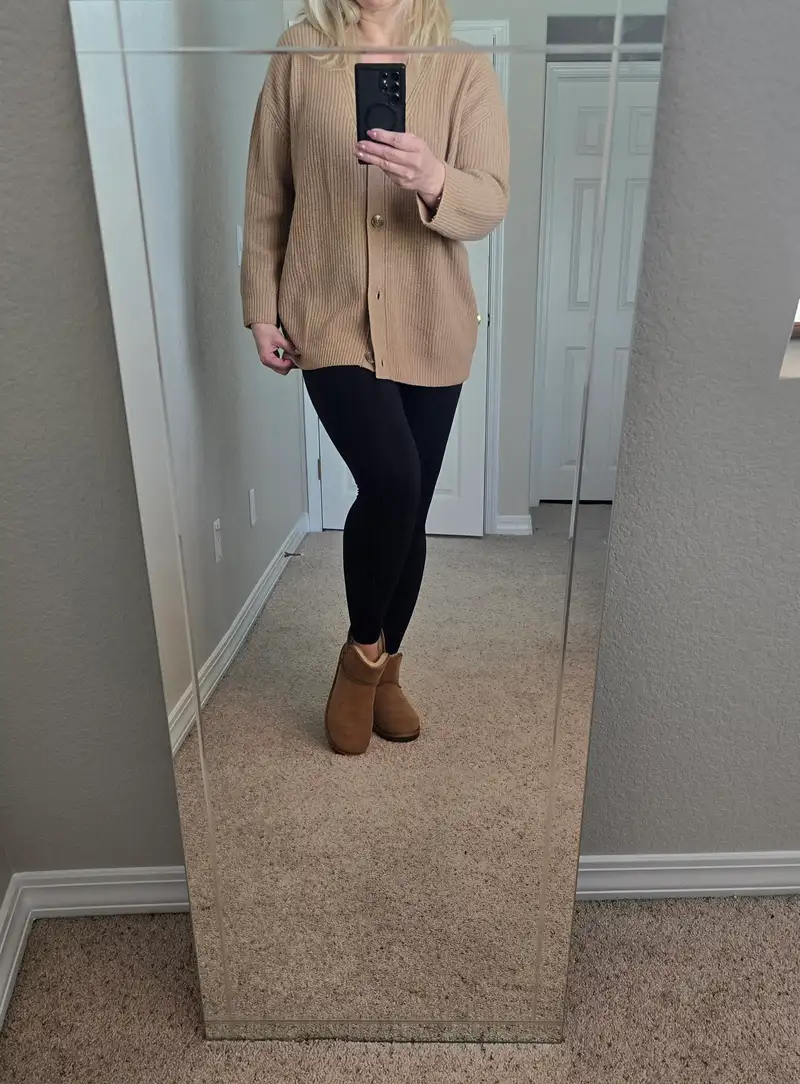 Customer image of Mongolian Spring Cashmere Oversized Boyfriend Cardigan Sweater