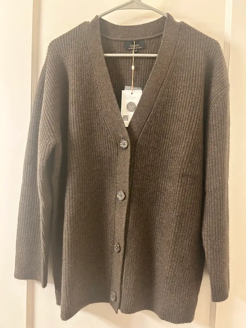 Customer image of Mongolian Spring Cashmere Oversized Boyfriend Cardigan Sweater