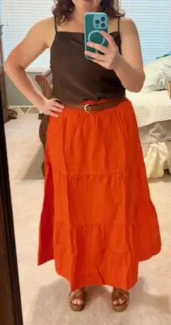Beautiful, fun orange/red skirt