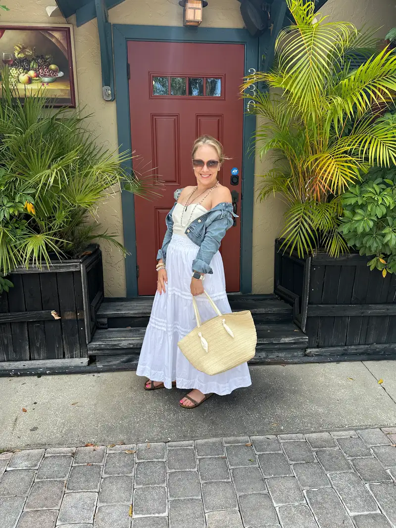 Customer image of 100% Organic Cotton Poplin Tiered Maxi Skirt