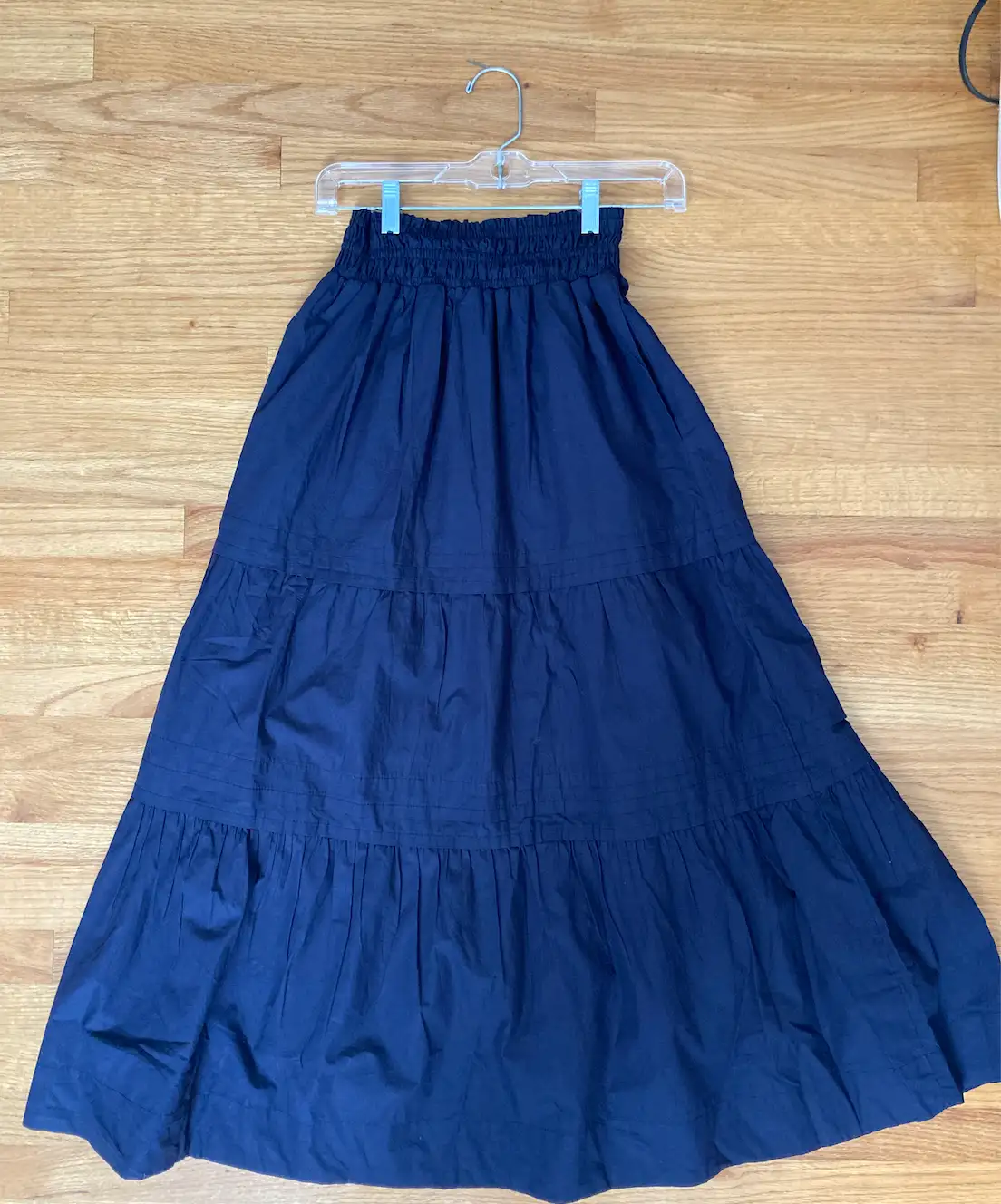 Customer image of 100% Organic Cotton Poplin Tiered Maxi Skirt