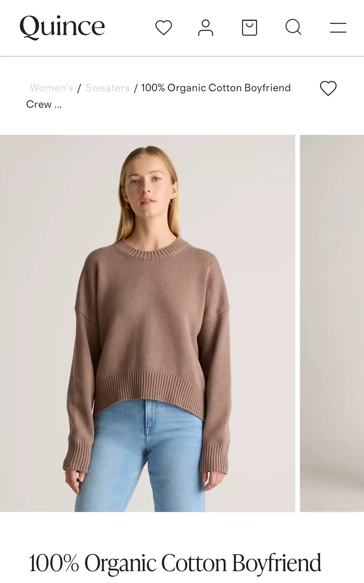Customer image of 100% Organic Cotton Boyfriend Crew Sweater