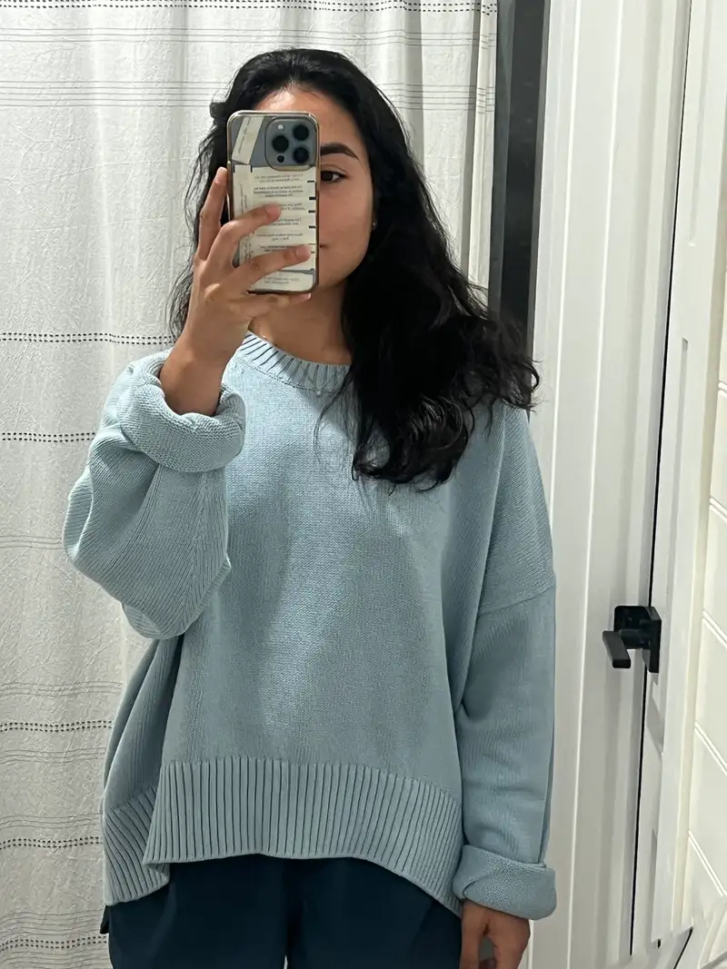 Customer image of 100% Organic Cotton Boyfriend Crew Sweater