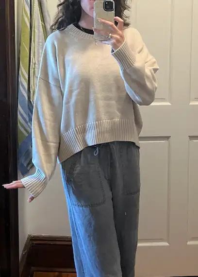 Customer image of 100% Organic Cotton Boyfriend Crew Sweater