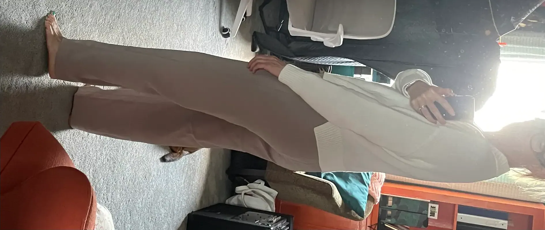 Stretch Crepe Pleated Wide Leg Pants
