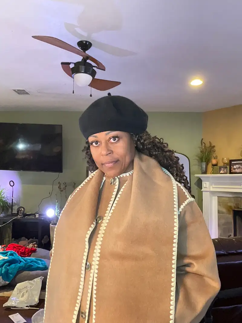Double-Faced Merino Wool Scarf Coat in Cocoa Melange