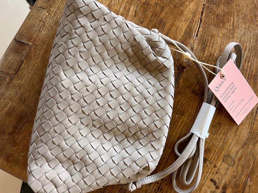 Customer image of Italian Leather Handwoven Pouch Crossbody Clutch