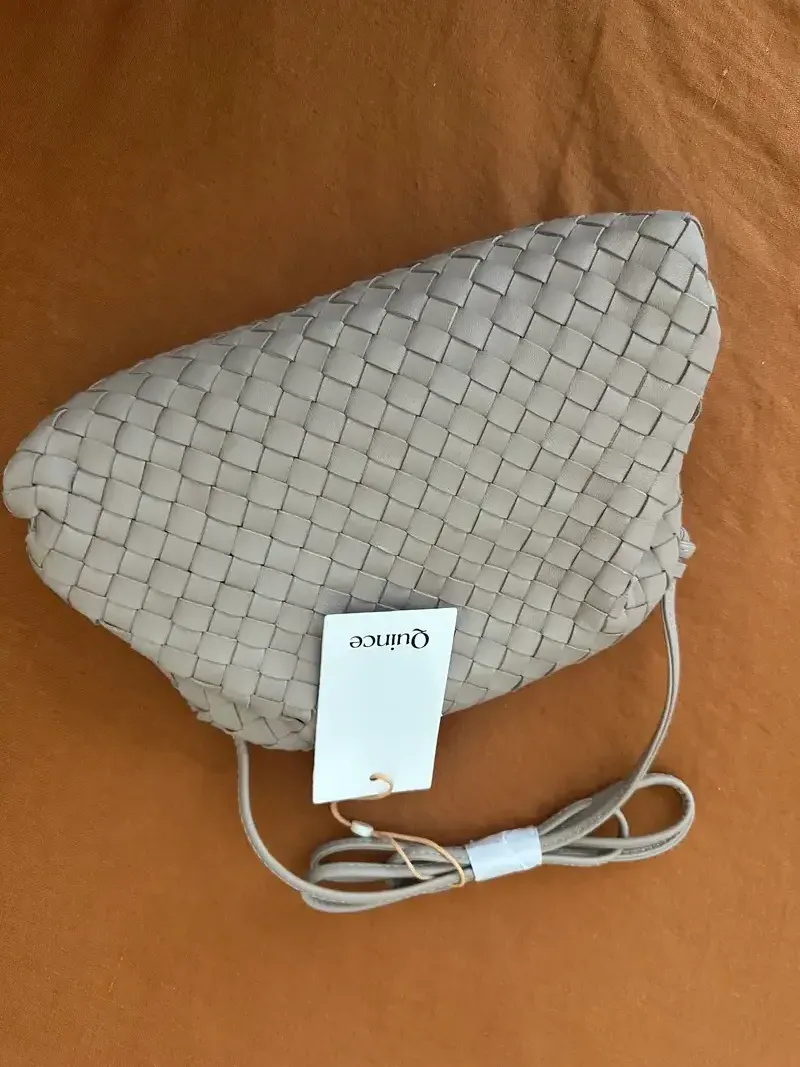 Customer image of Italian Leather Handwoven Pouch Crossbody Clutch