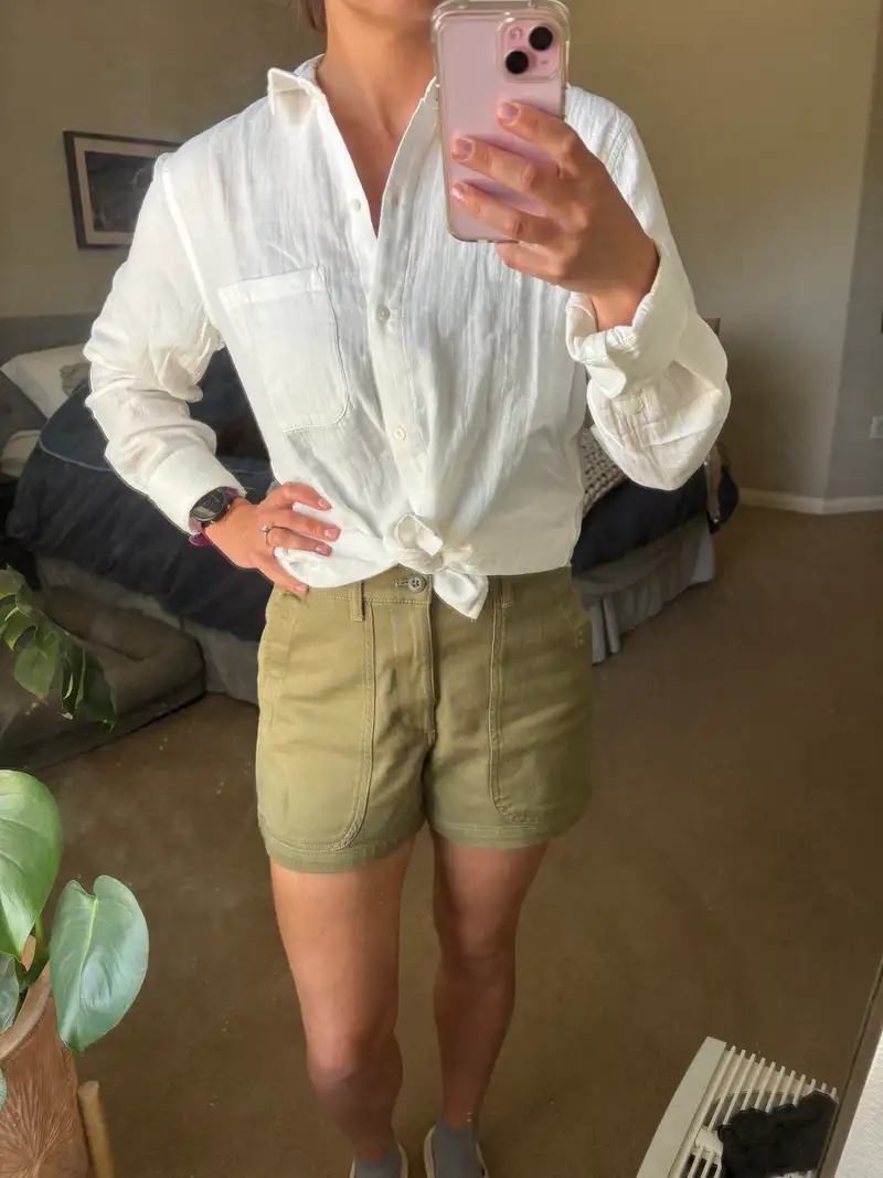 Organic Stretch Cotton Twill Utility Shorts
