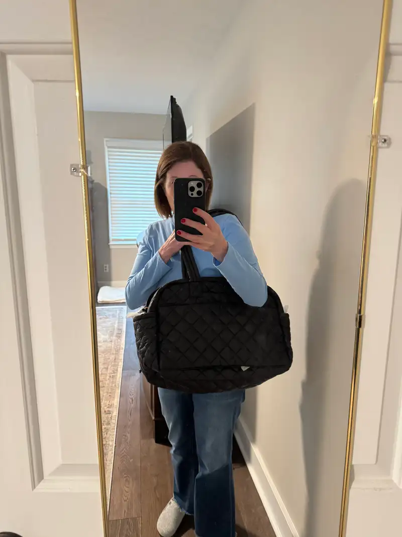 Quilted Duffle Bag in Black