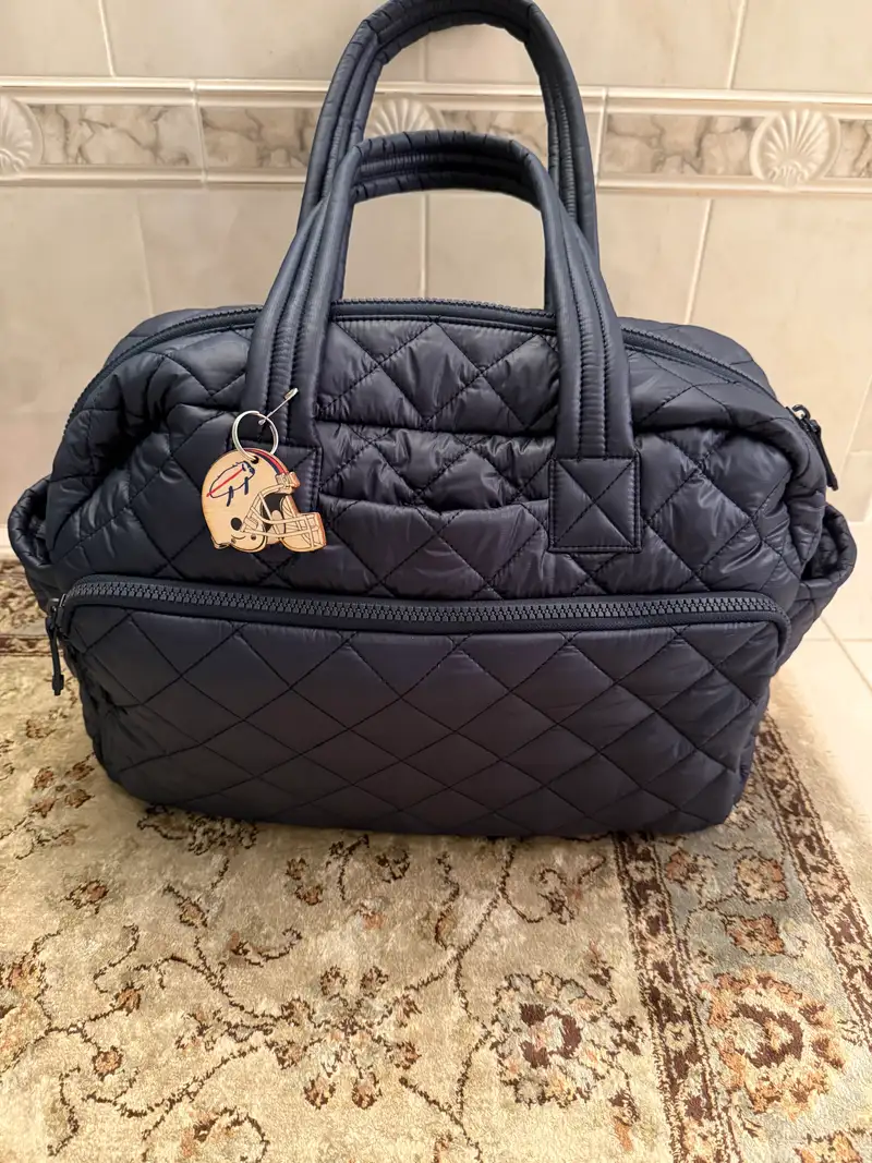 Quilted Duffle Bag in Black