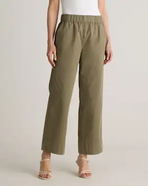 Organic Stretch Cotton Wide Leg Chino Pants