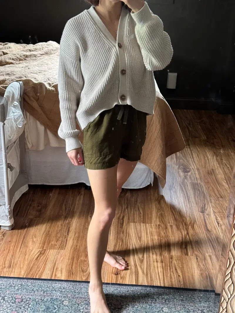Customer image of 100% European Linen Shorts