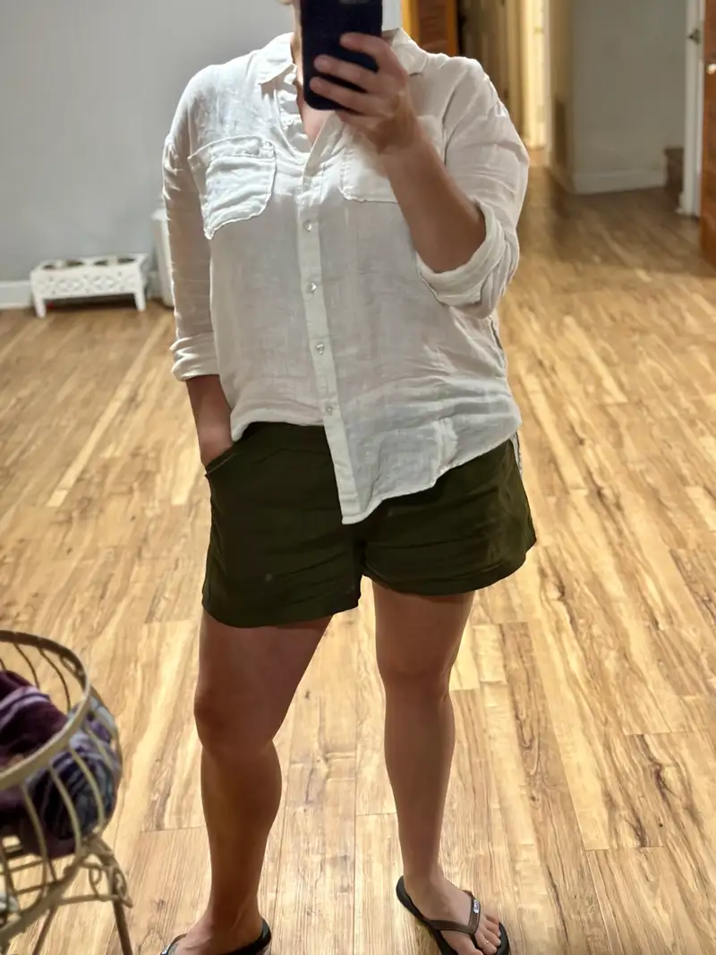 Customer image of 100% European Linen Shorts