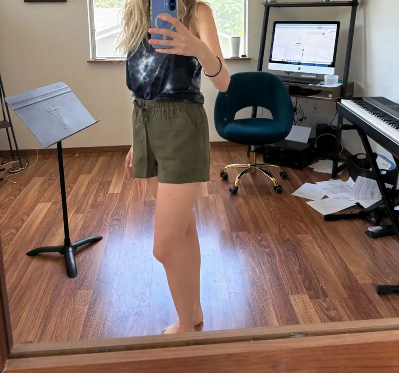 Customer image of 100% European Linen Shorts