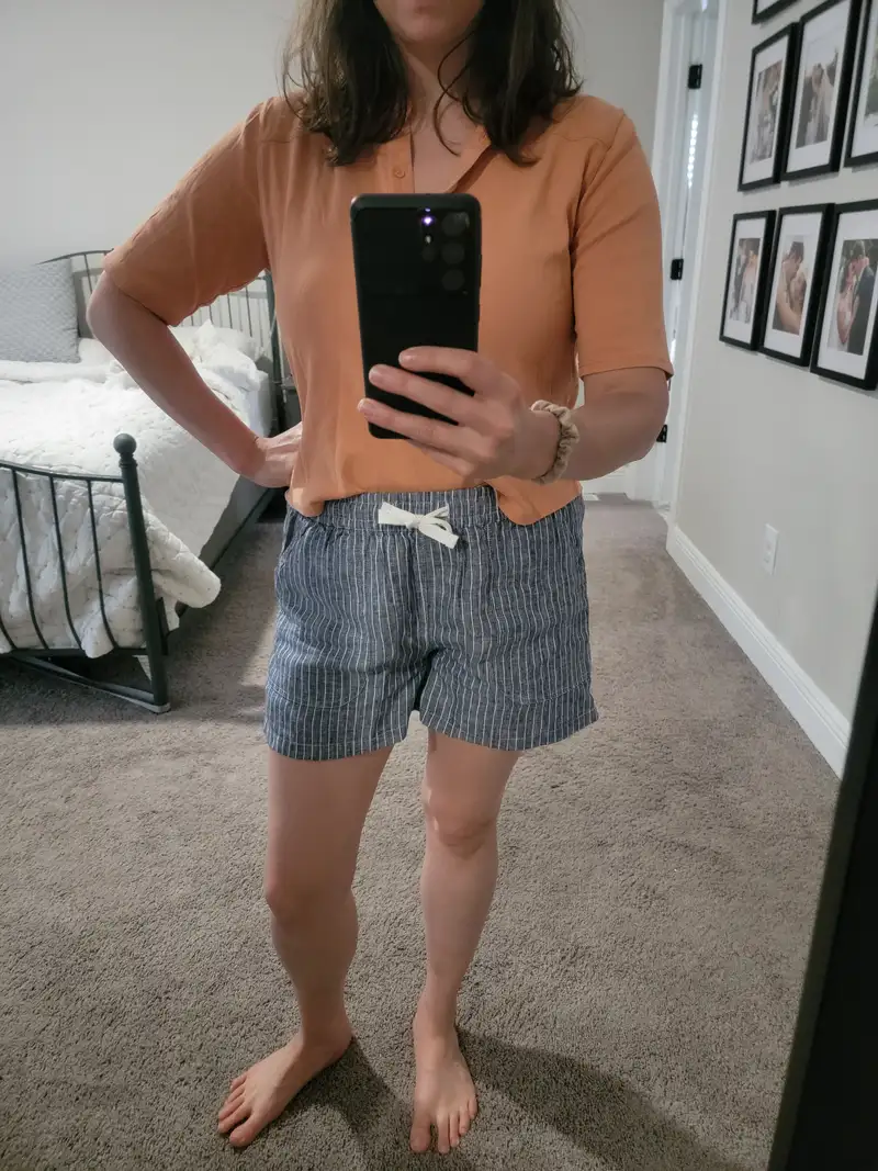 Customer image of 100% European Linen Shorts