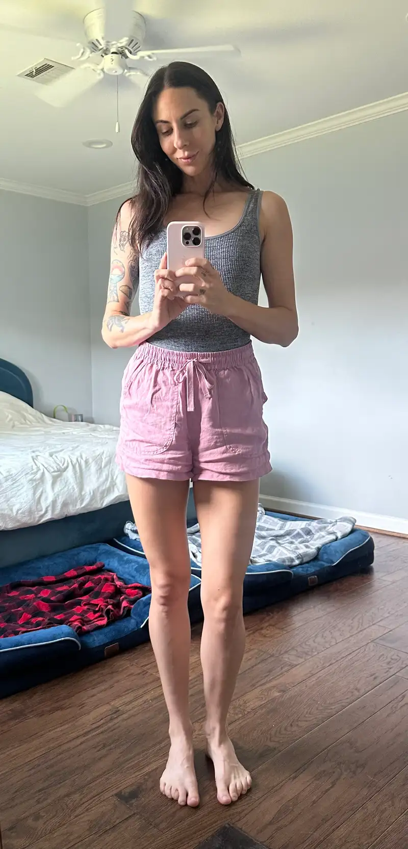 Customer image of 100% European Linen Shorts