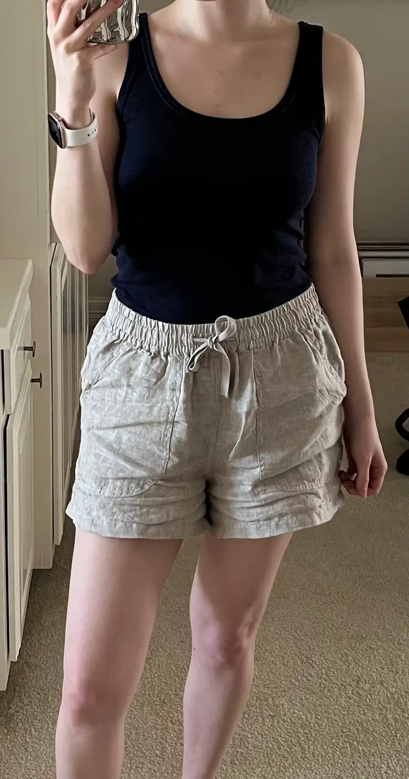 Customer image of 100% European Linen Shorts