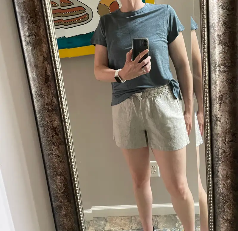 Customer image of 100% European Linen Shorts