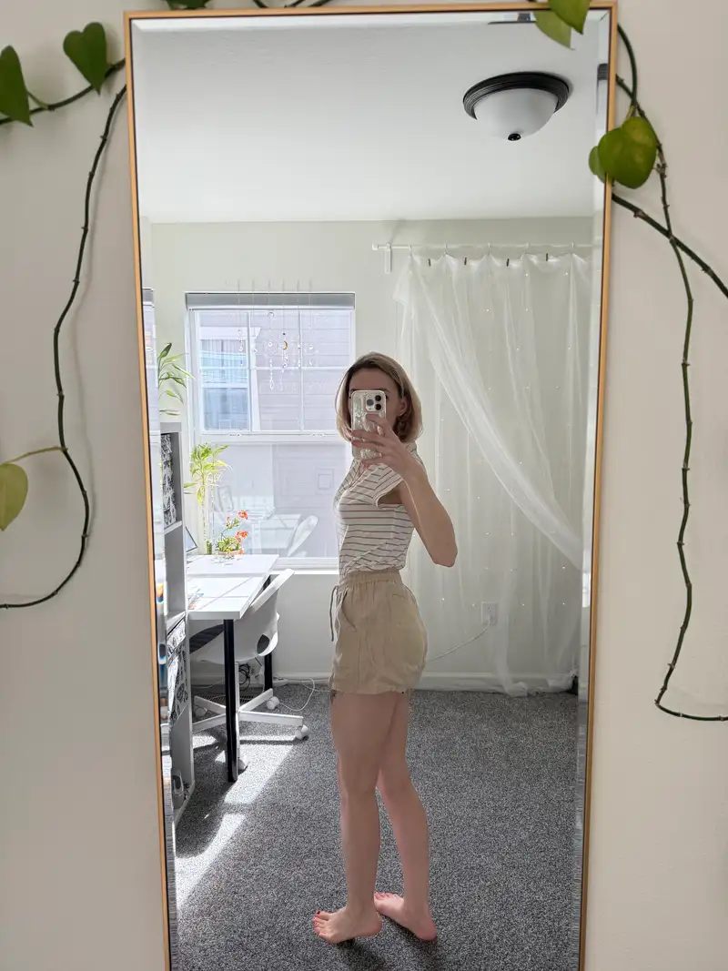 Customer image of 100% European Linen Shorts