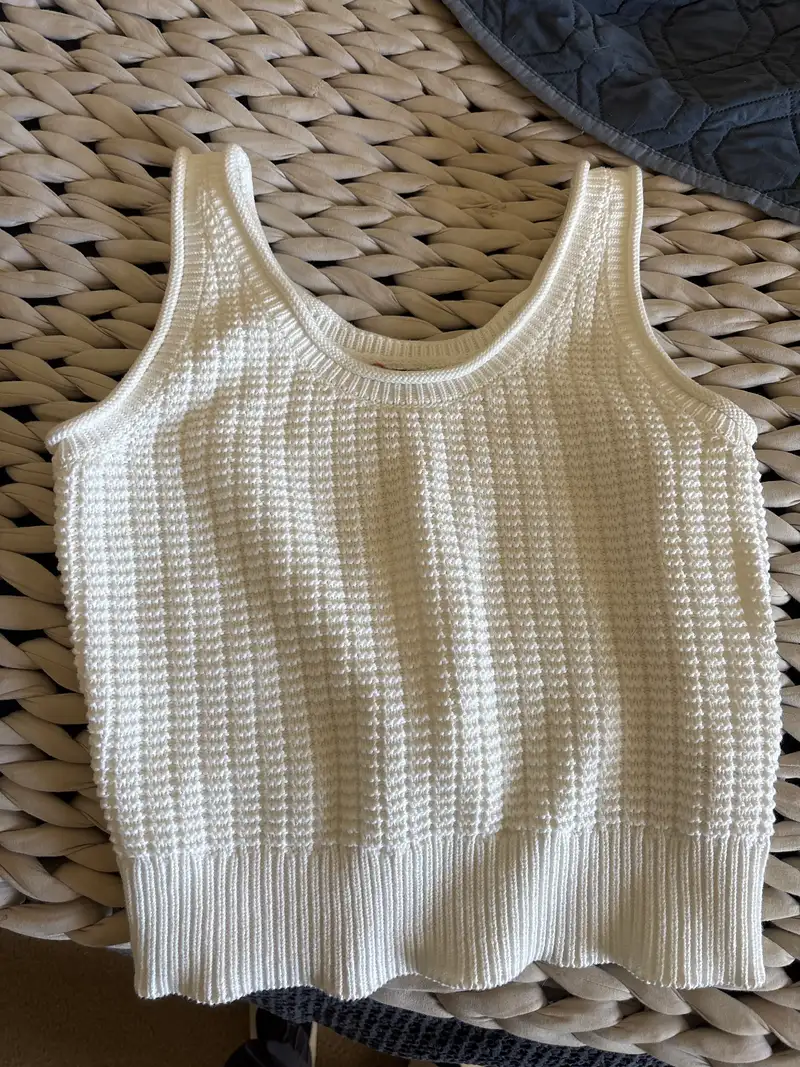 100% Organic Cotton Waffle Cropped Sweater Tank