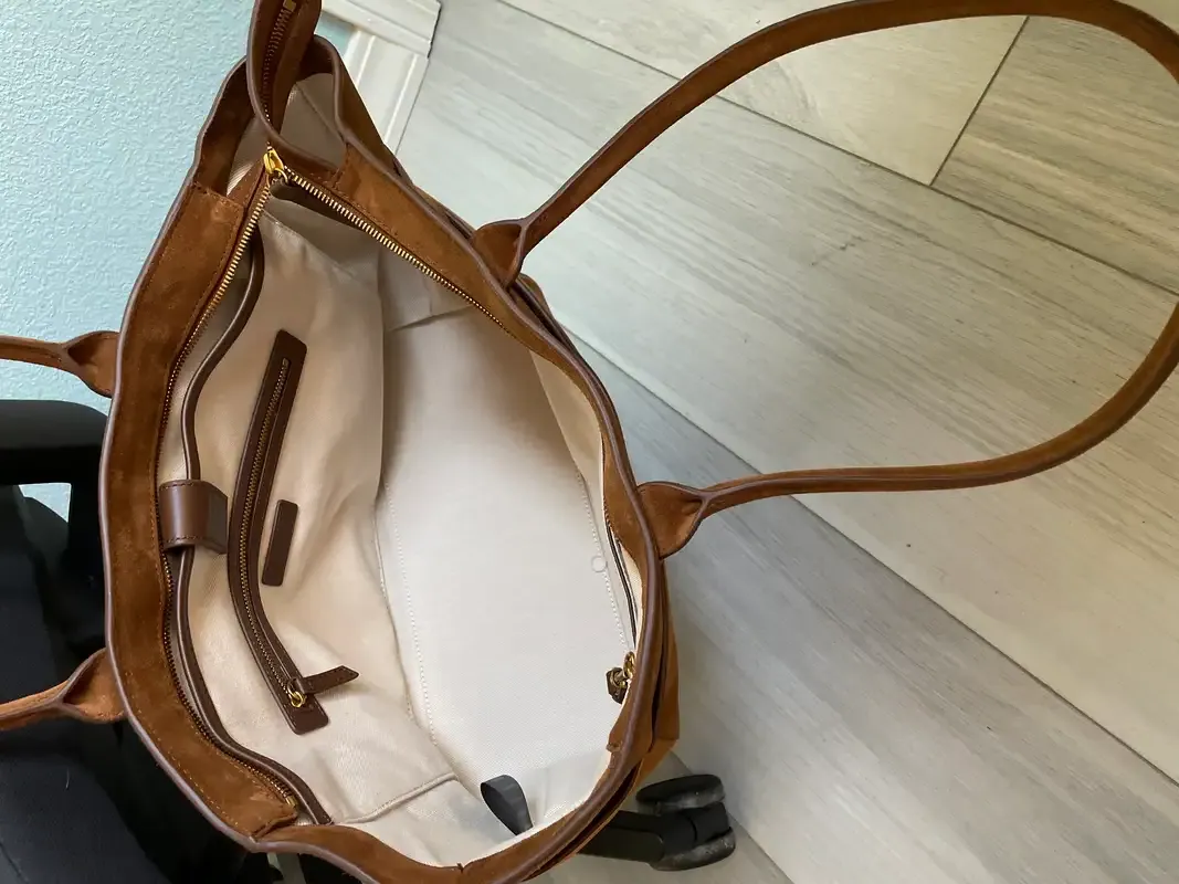 ★ANOETIC★ SUEDE TOTE BAG WITH CARDCASE_2COLOR 15 Suede Tote Bags to Incorporate Into Your Everyday Wardrobe