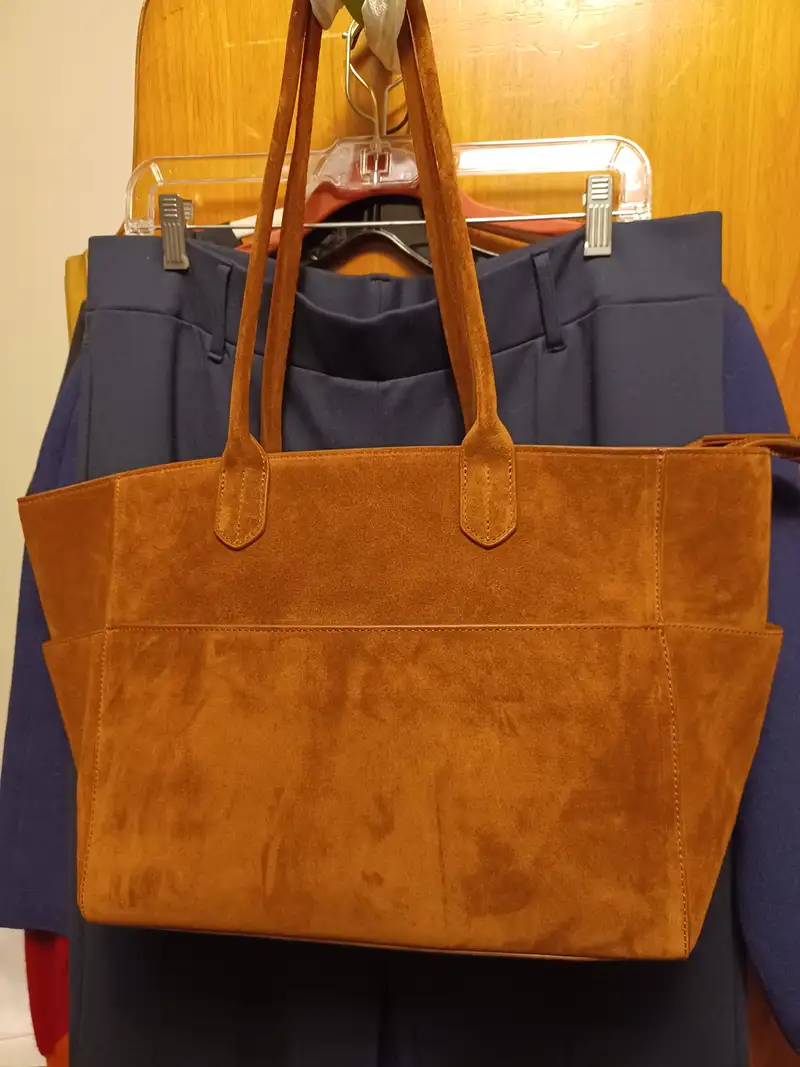 Italian Leather Triple Compartment Shopper Tote