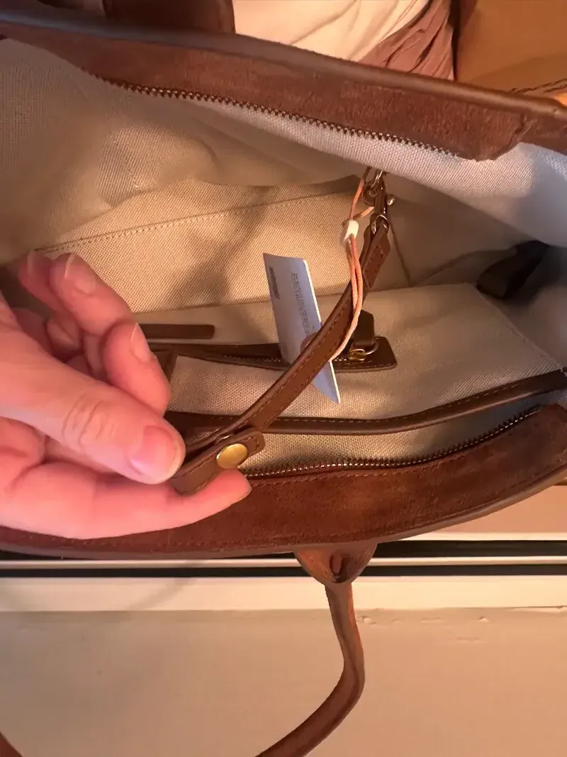 Italian Leather Triple Compartment Shopper Tote