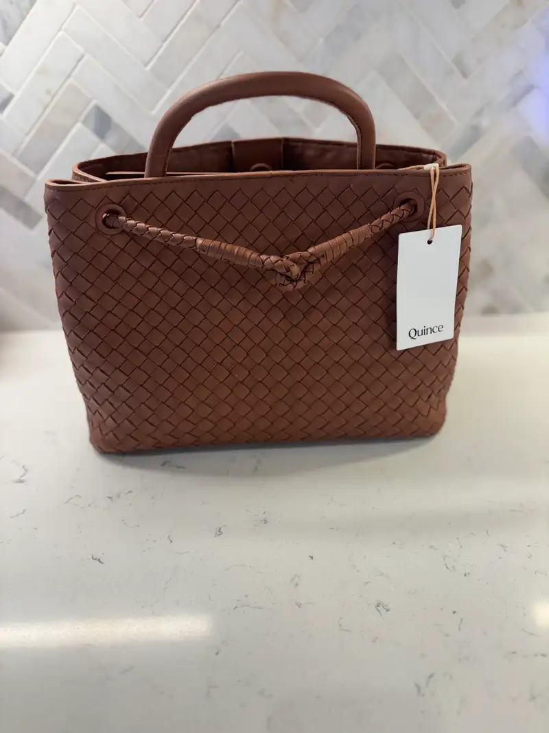 Italian Leather Quilted Top Handle Satchel