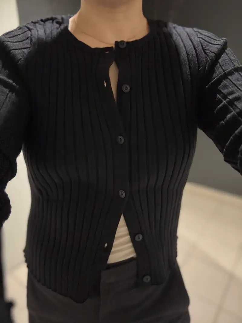 Eco-Knit Cropped Rib Cardigan