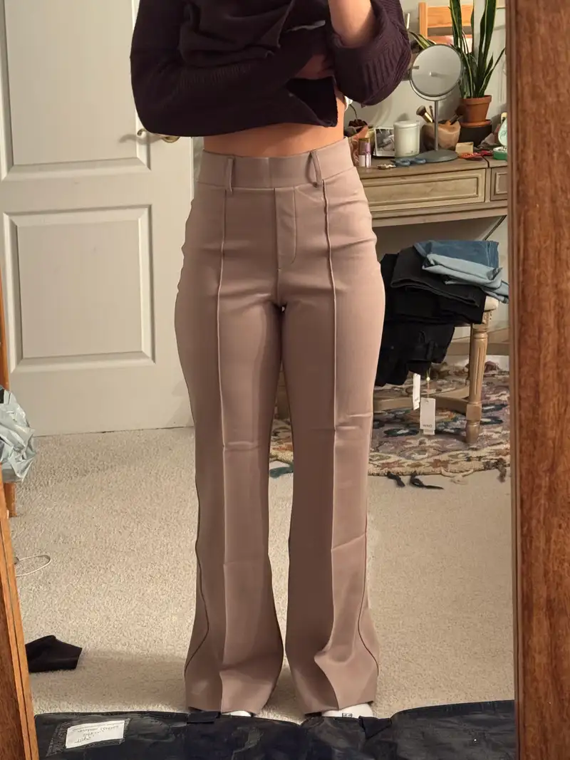 victoria high waisted dress pants - taupe Ultra-Stretch Ponte Flare Leg in Black afterpay-august26