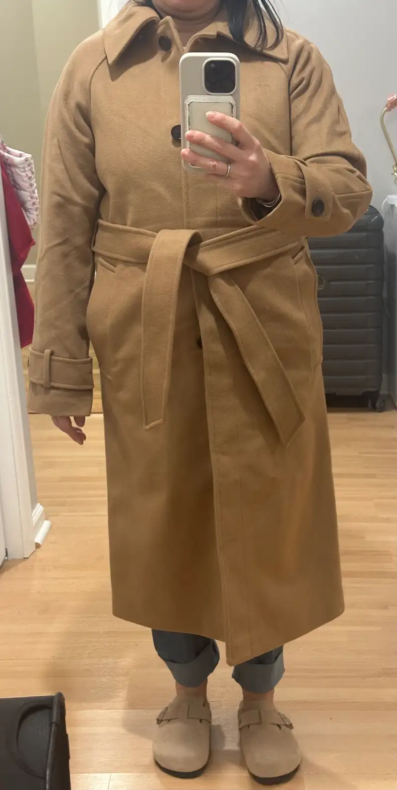 Italian Wool Belted Point Collar Coat